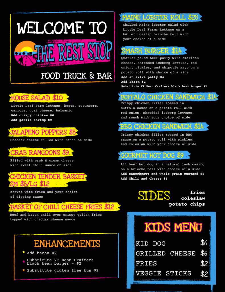 Food Menu β THE REST STOP